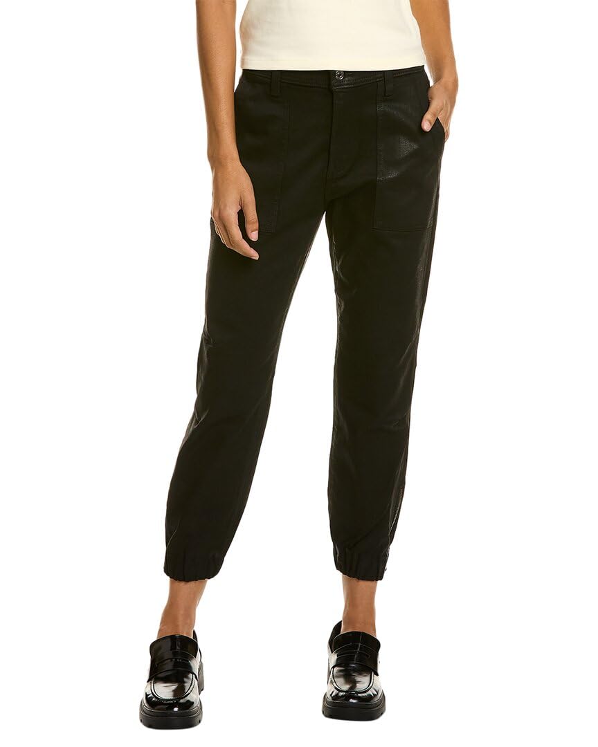 7 For All Mankind Darted Boyfriend Joggers Coated Black Size 29 Regular