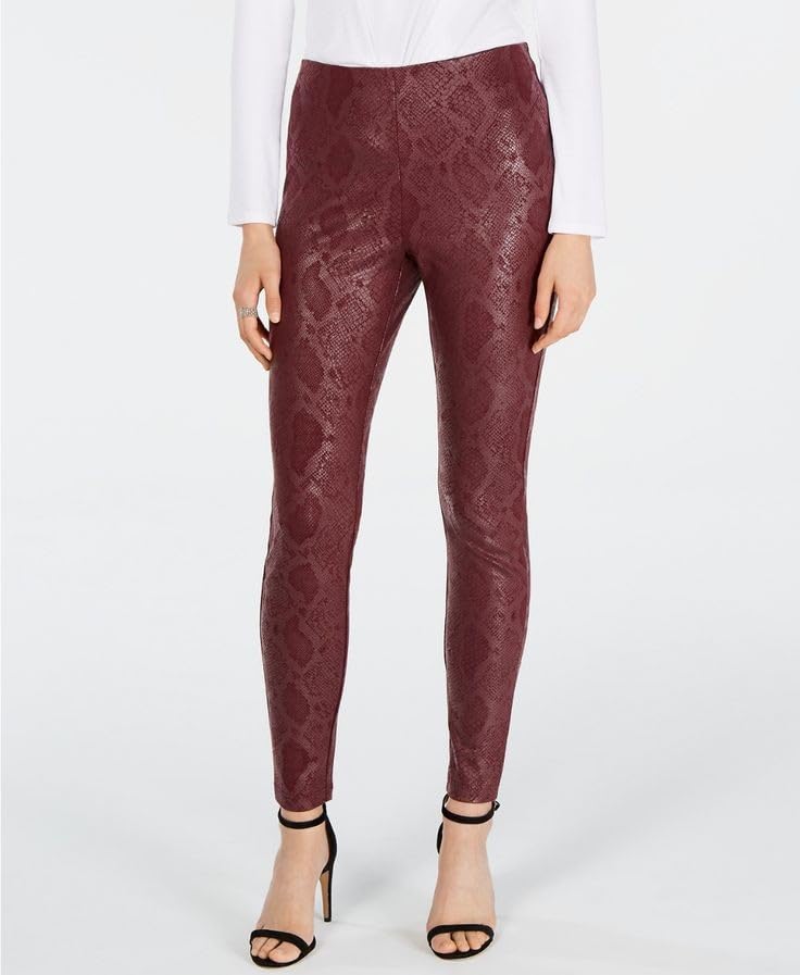 INC International Concepts Womens SnakePrint Skinny Pants Brown Size 4