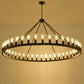64 Inch Matte Black Wagon Wheel Chandelier With 30 Lights