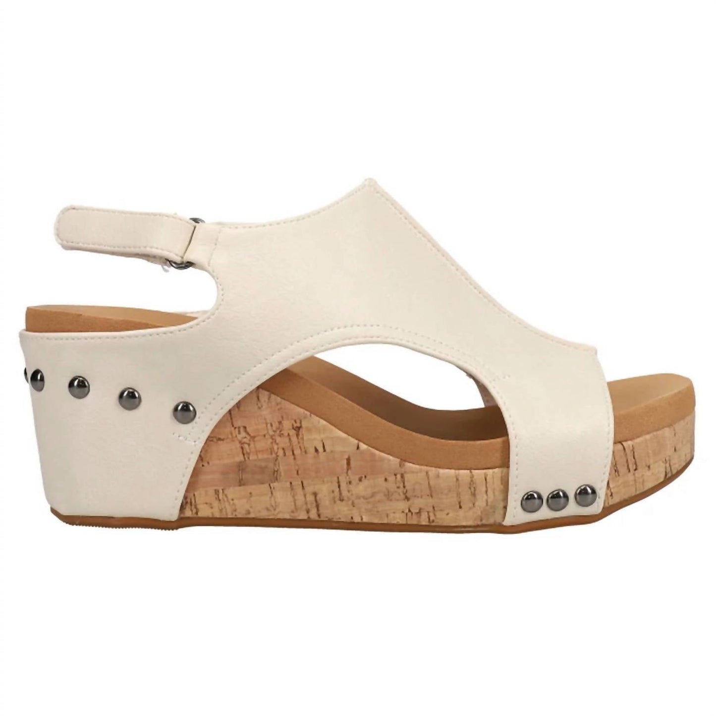 Corkys Footwear - Women's Carley - Cream Wedge Sandal