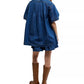 Free People - Griselda Denim Shirt & Shorts Set