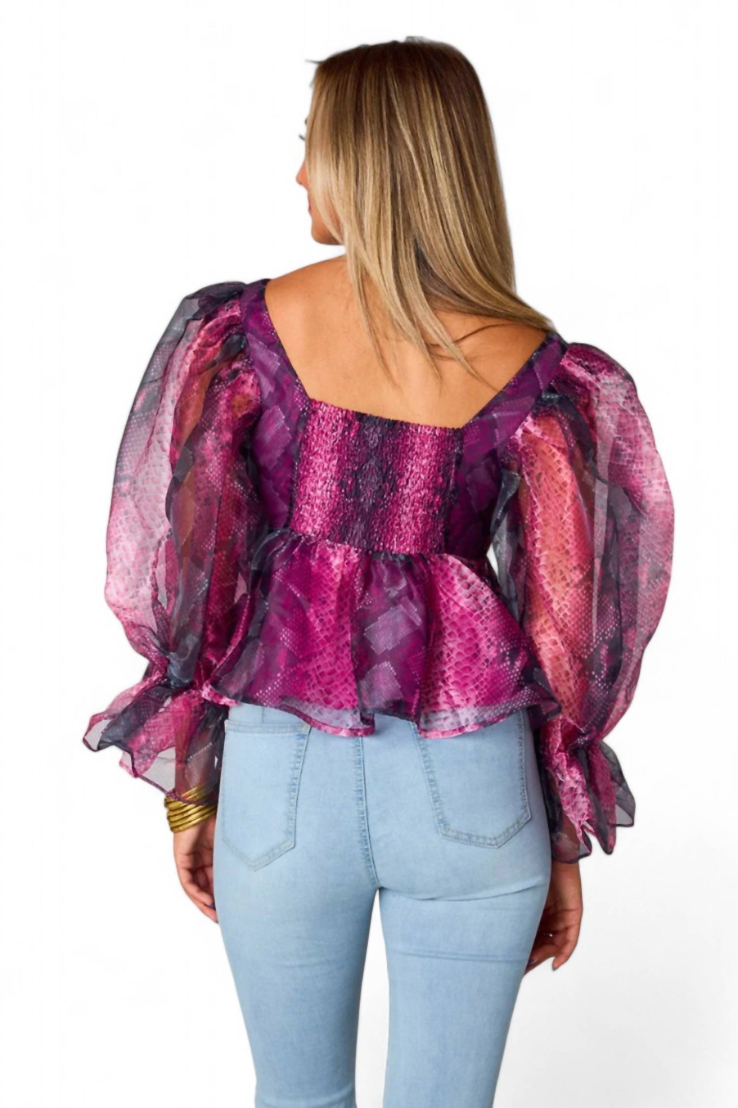 Buddylove - Pammie Puff Sleeve Peplum Top