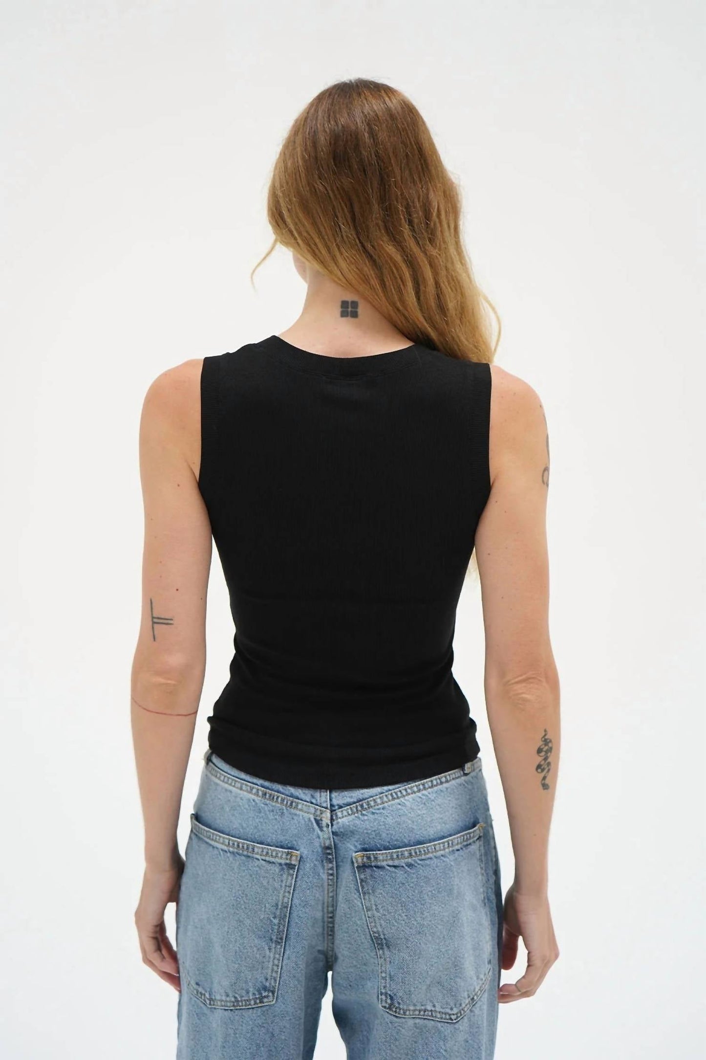 Lna - Deep U Ribbed Tank Top