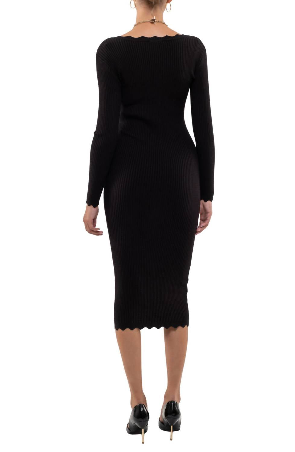 Blu Pepper - Scallop Ribbed Dress