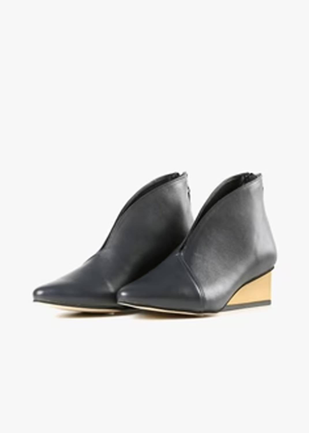 All Black - Women's Square Wedge Shootie