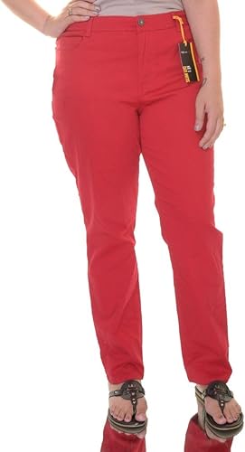 Style & Co Women's Petite Tummy-Control Slim-Leg Jeans Medium Red Size 0