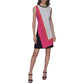 Karl Lagerfeld Paris Womens A Line Mini Dress Soft White Fuchsia Combo Size 4