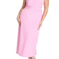 ELOQUII Women's Plus Size Pleated Bodice Bow Detail Dress - 20, Begonia Pink