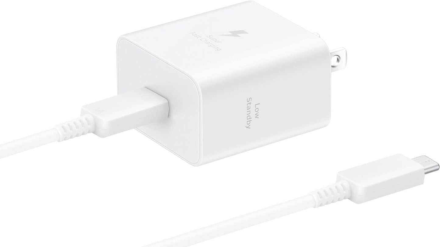 Samsung 45W Wall Charger Power Adapter with Cable Included, Super Fast Charging - White