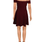 B Darlin Juniors' Off-The-Shoulder Fit & Flare Dress Wine 7/8