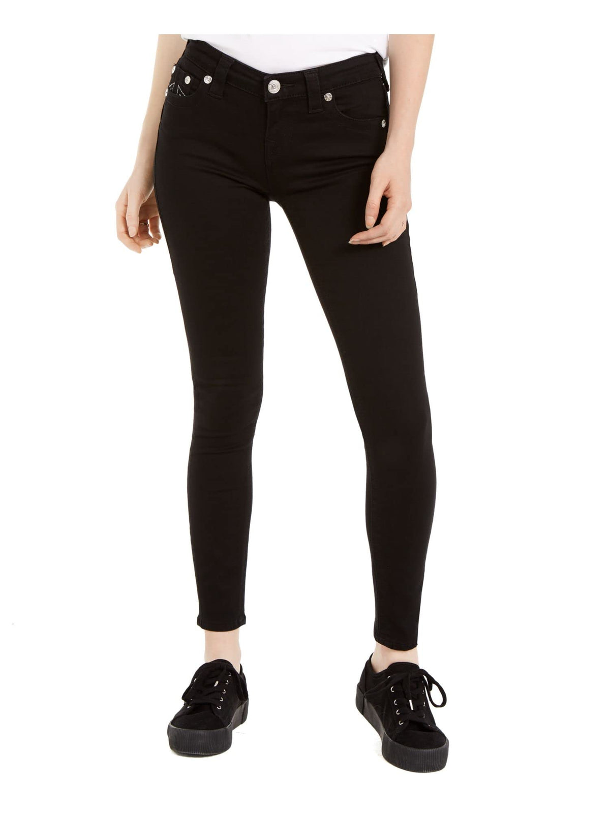 True Religion Womens Halle Jeans Black Size 27