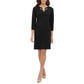 Tommy Hilfiger Womens Petites Chain V Neck Shift Dress Black 2P
