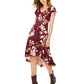 Taylor Women's Crochet-Trim Midi Dress Dark Red Size 16