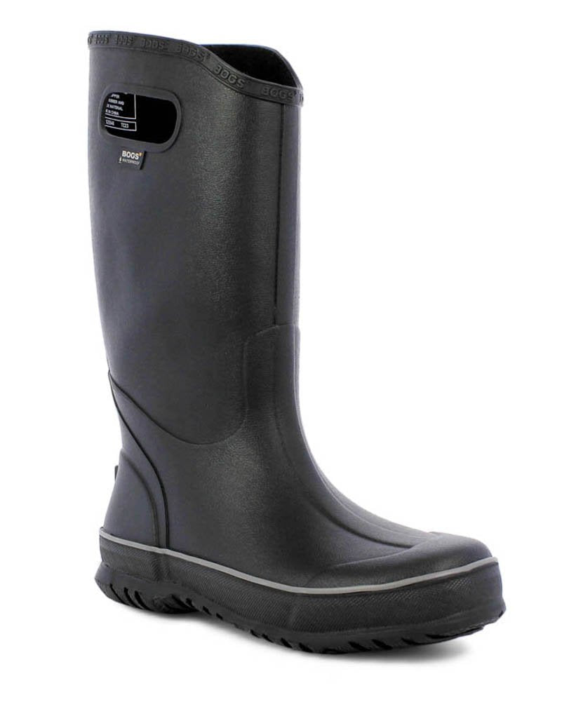 bogs-mens-black-waterproof-rubber-rain-boots-size-13