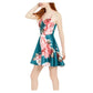 City Studio Womens Juniors Floral Lace Back Fit & Flare Dress Green 1