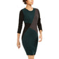 BCX Womens Colorblock Knee-Length Sweaterdress Black S