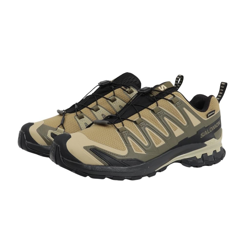 Salomon Mens XA Pro 3D V9 Gore Tex Trail Running Shoes Dried Herb Black Olive Night Size 9