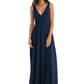 After Six Deep V-Neck Chiffon Maxi Dress Midnight