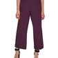 Calvin Klein Womens Pleated Cropped Wide Leg Pants Purple S