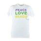 Peace Love Beads Men Adult Mardi Gras Happy Child Life Month White T-Shirt