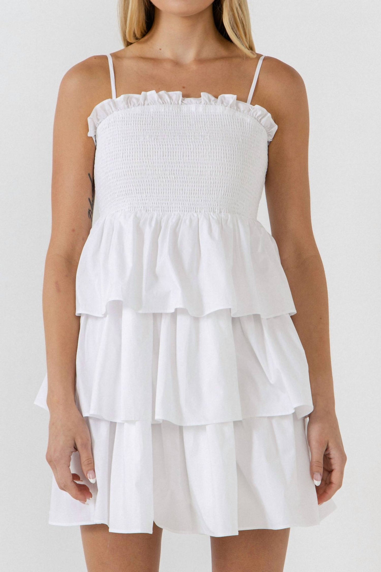 Endless Rose - Spaghetti Smocked Tiered Mini Dress