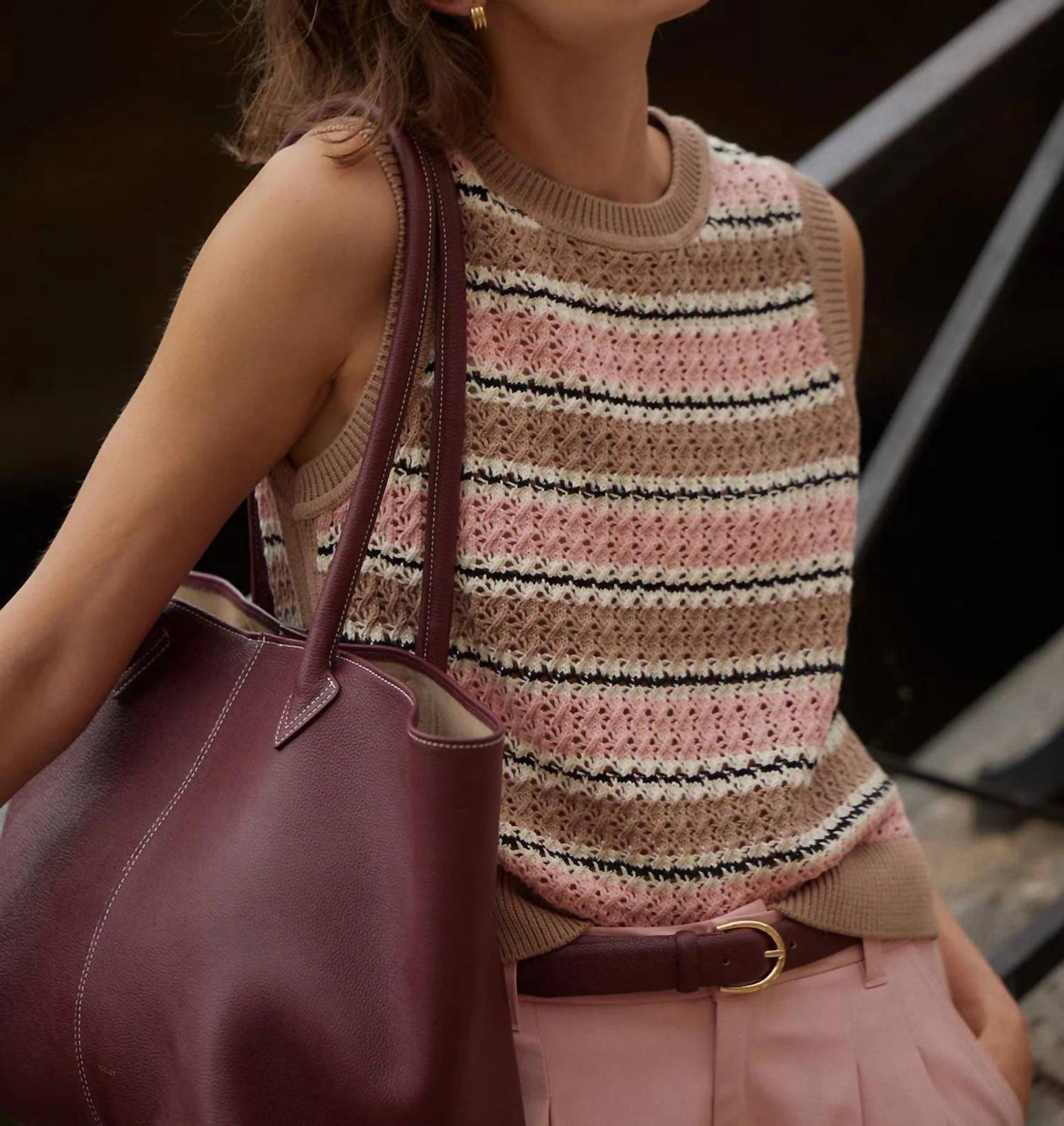 Varley - Deeley Stripe Stitch Tank Top