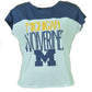 NCAA Michigan Wolverine Lets Go Blue Womens Ladies Tshirt Tee Crew Neck XSmall