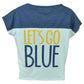 NCAA Michigan Wolverine Lets Go Blue Womens Ladies Tshirt Tee Crew Neck XSmall