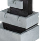 Decorative 4 Tier Block Fountain With Light for Indoor and Outdoor - Black / Gray