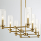 Willow Eight Lights Island Pendant Lamp - Satin Brass