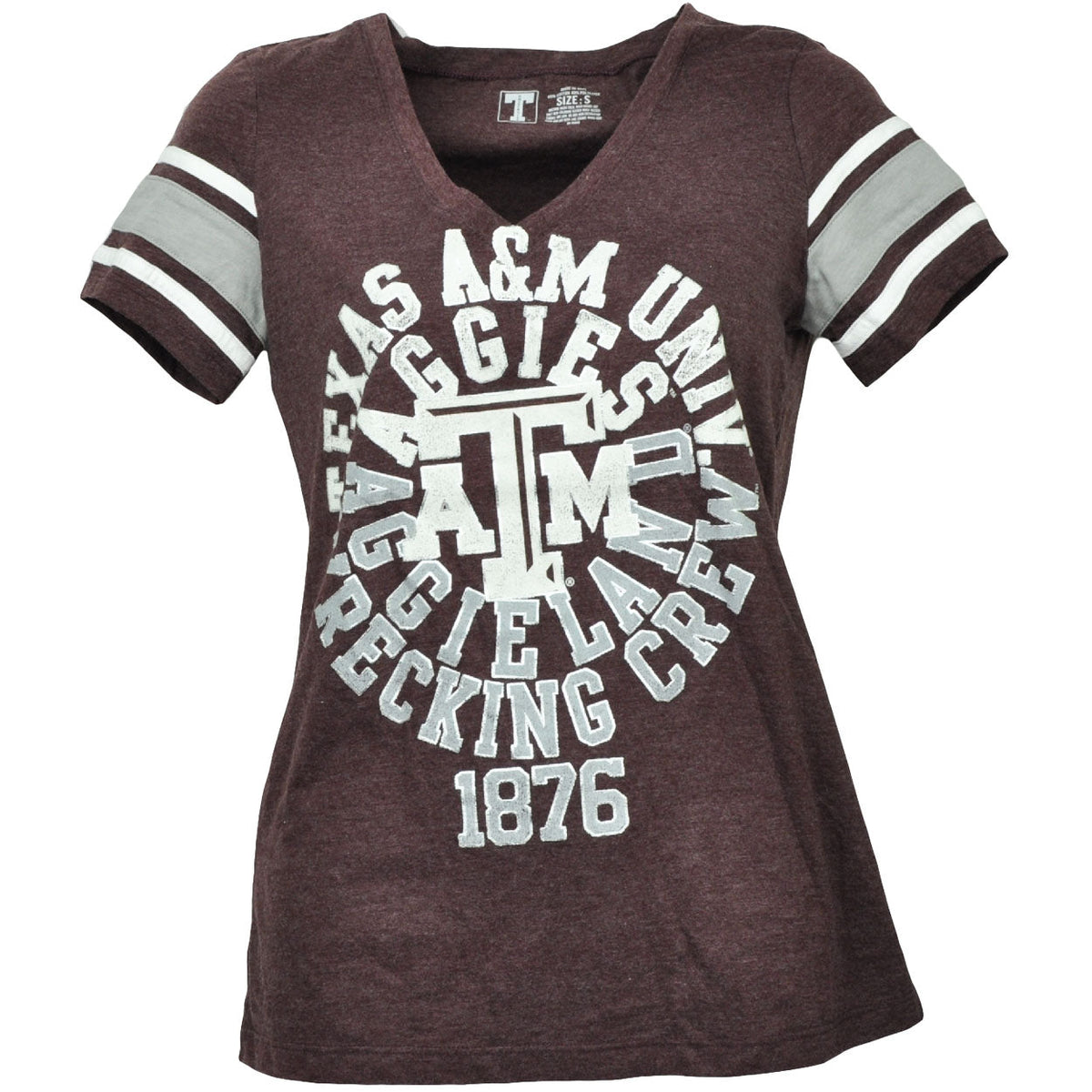 NCAA Texas A&M Aggies Wrecking Crew Burgundy Tshirt Tee Womens Short Sleeve