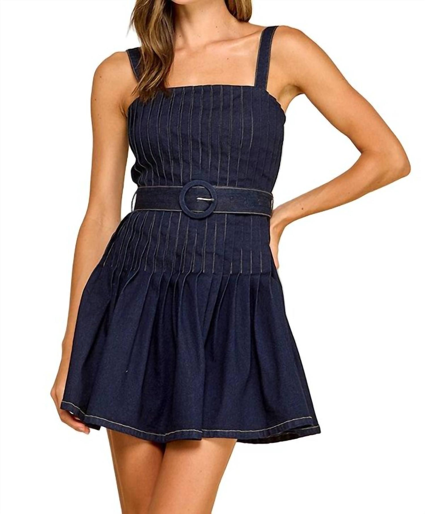 Baby Pink - Women's Denim Dancing Dress