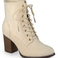 Journee Collection Women's Baylor Lace Up Bootie Brown Size 5.5 M