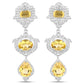 6.63 Carat Genuine Citrine and White Topaz .925 Sterling Silver Earrings