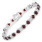 11.10 Carat Genuine Garnet and White Diamond .925 Sterling Silver Bracelet