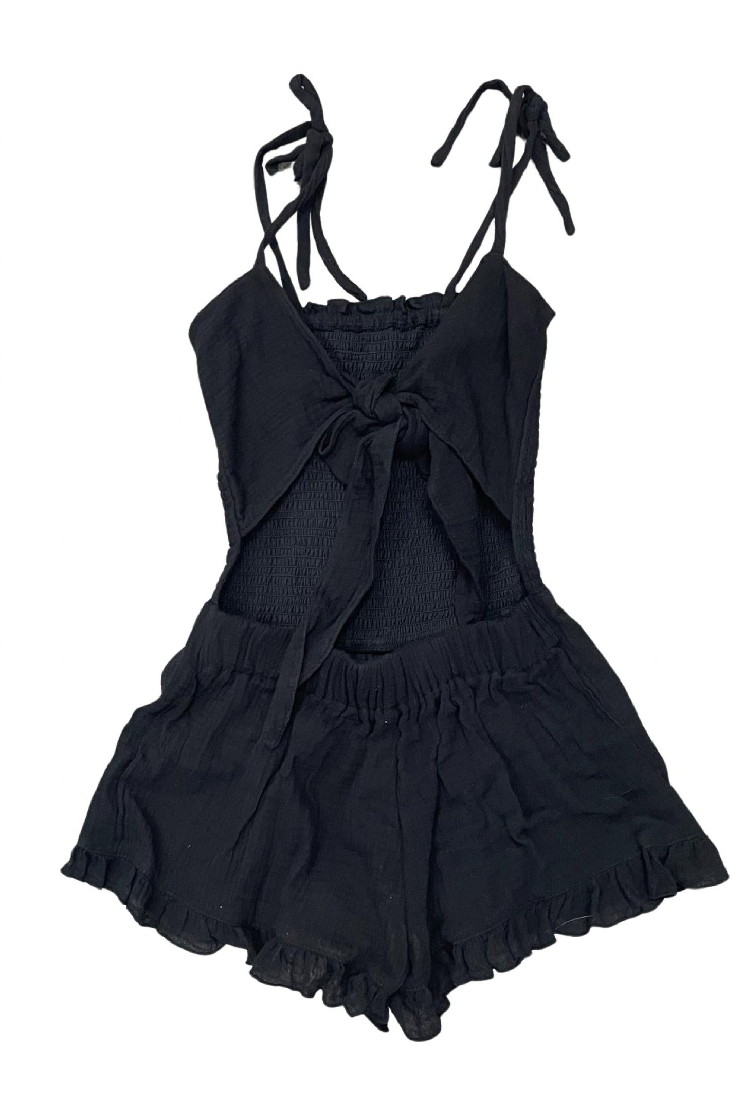 Flowers By Zoe - Girls Smocked Tie Back Romper