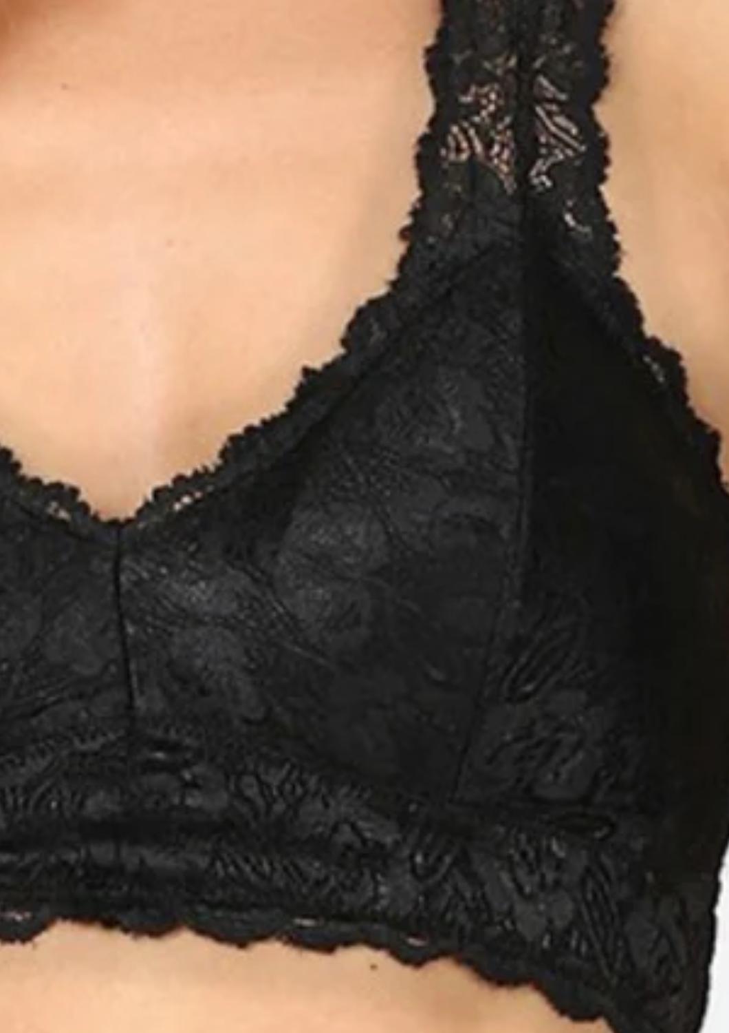 Zenana - Lace Hourglass Back Bralette - Plus
