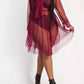 The Curve La - Fine Like Wine Sheer Bow-tie Top