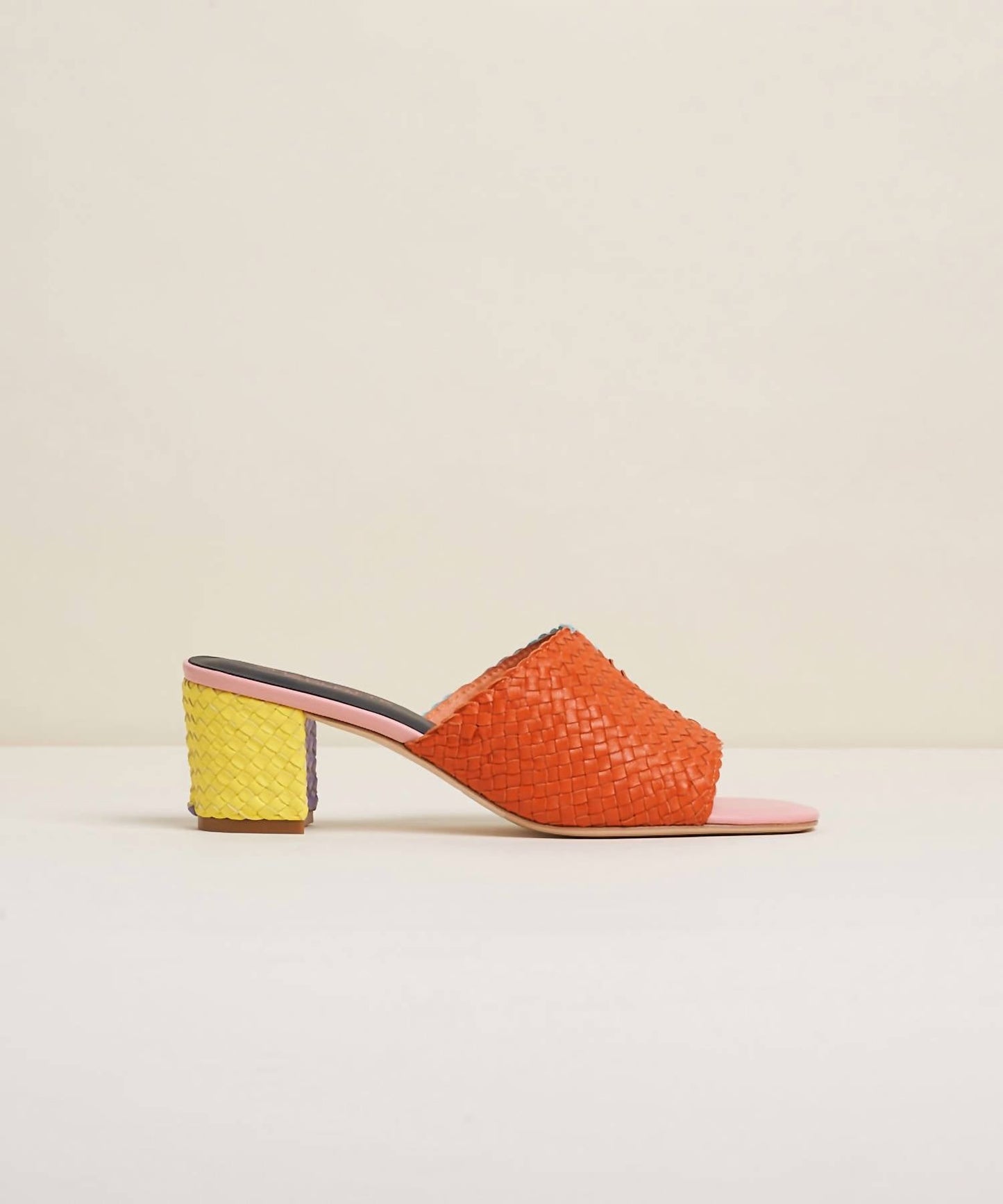 Charlotte Stone - Women's Lenu Woven Block Heel Mule Sandal
