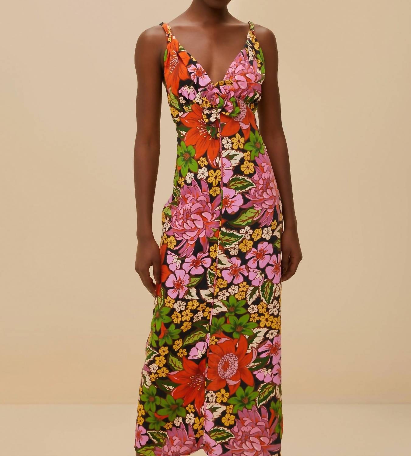 Farm Rio - Floral Vivi Rose Midi Dress
