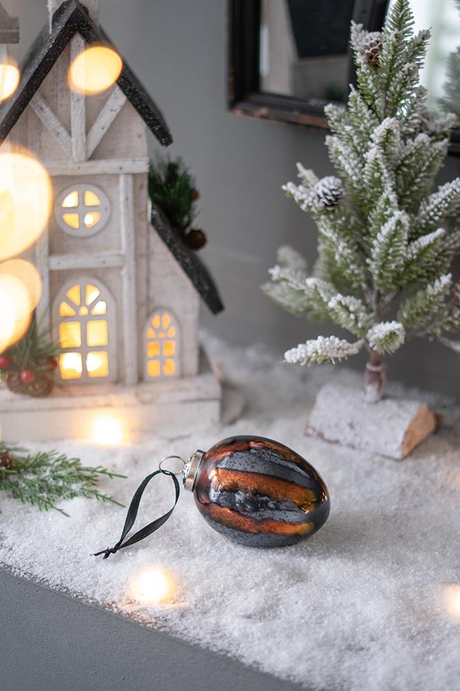 Christmas Ball Ornaments Set of 6 Glass Decorative Hanging Balls