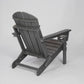 HDPE Folding Adirondack Chair with Dual Cup Holder - Gray