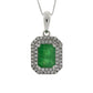 1.08ct Emerald Diamond Fashion Pendants 14KT White Gold