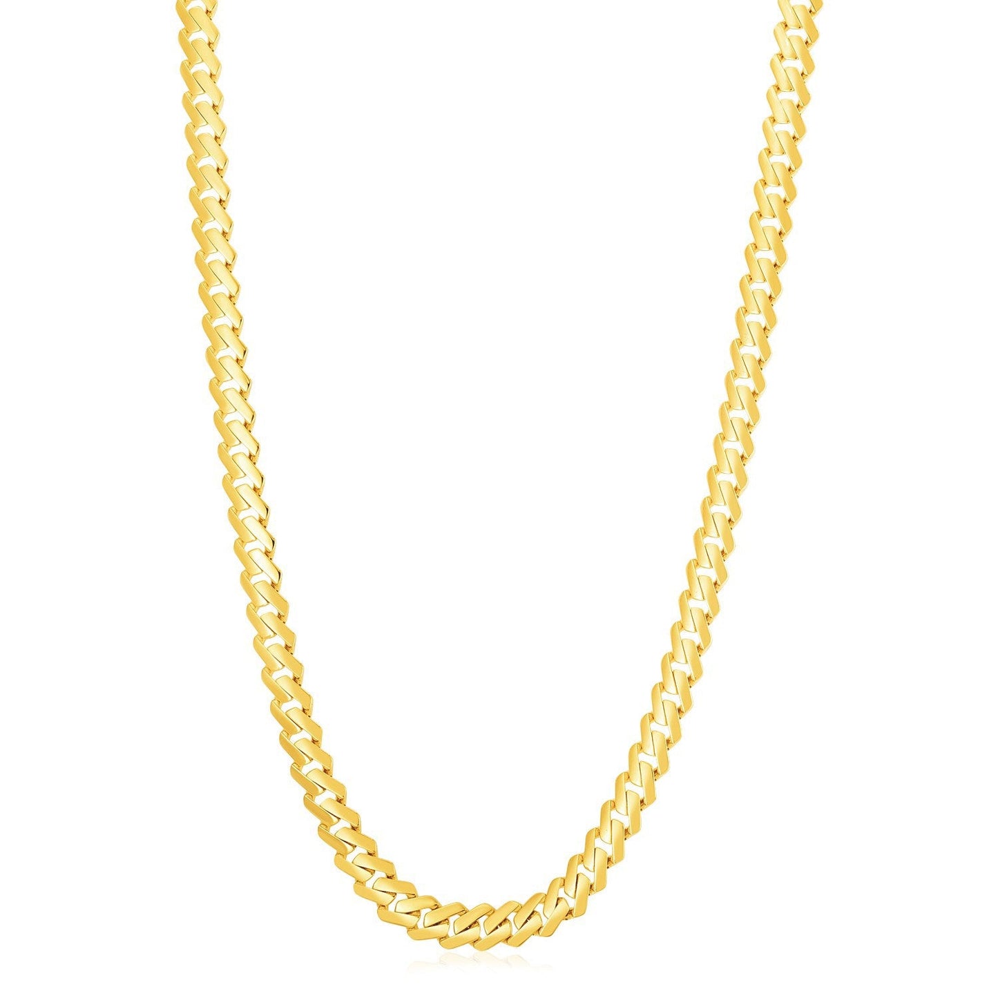14k पीला सोना हाई पॉलिश मॉडर्न लाइट एज चेन (8.0mm)