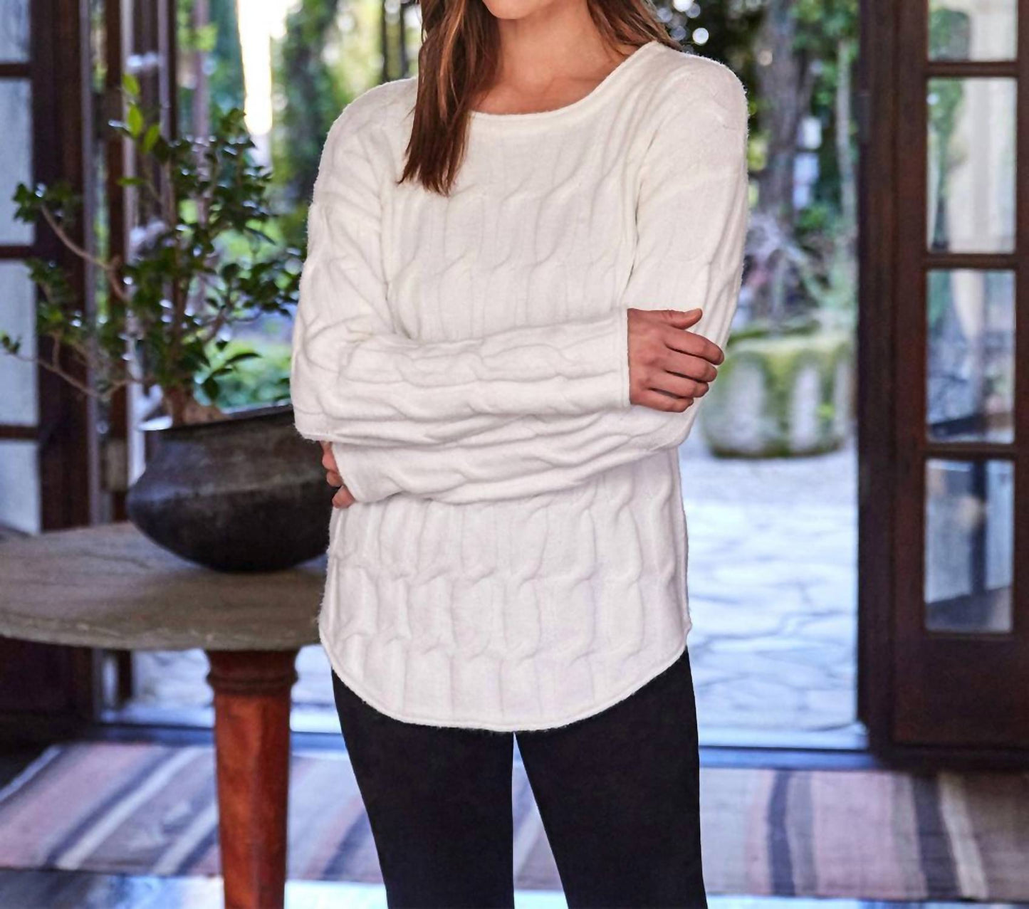 Karen Kane - Cable Shirttail Sweater