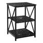 3 Tier Accent Table, Side Marble Look Contemporary & Modern