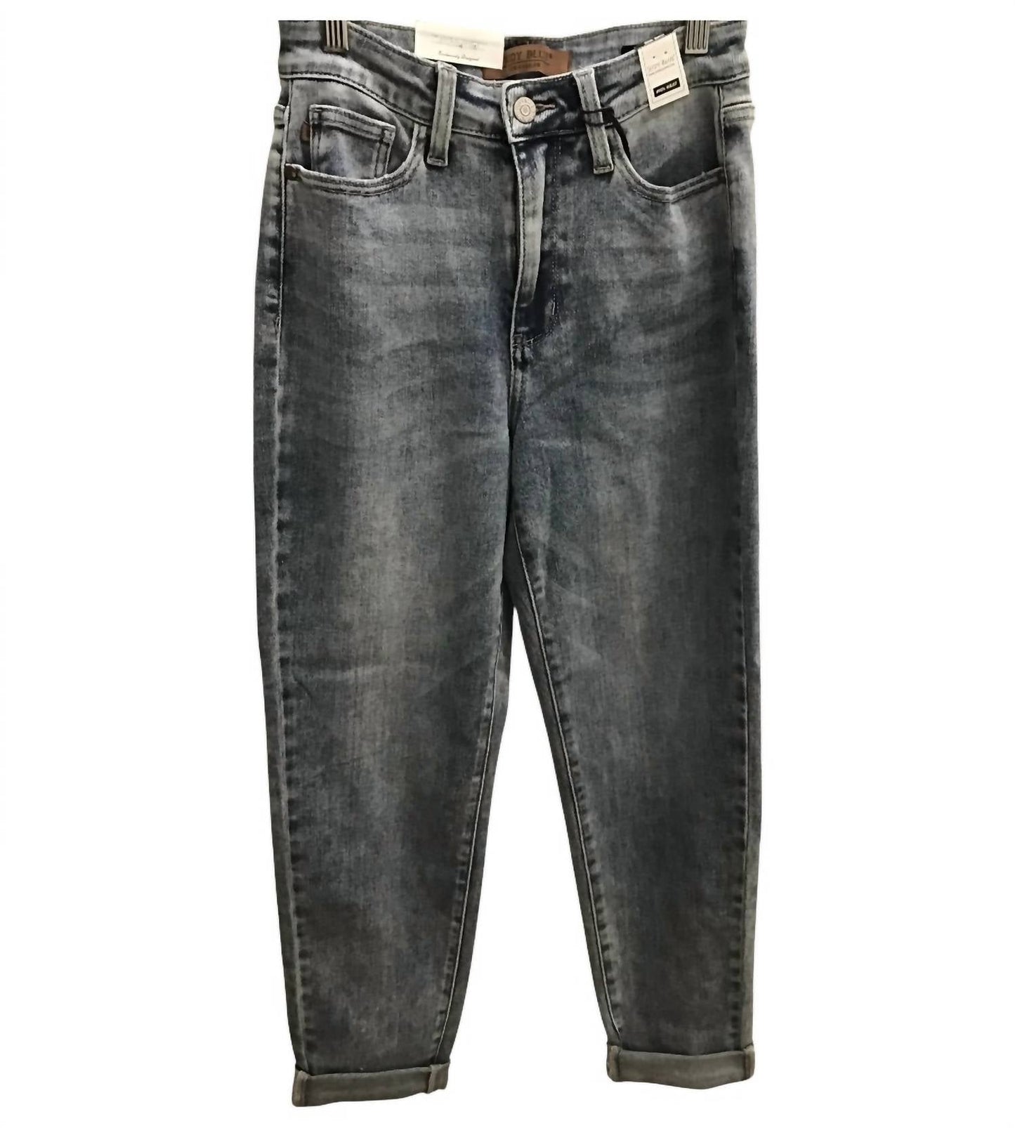 Judy Blue - Women's Double Roll Cuff Boyfriend Jeans