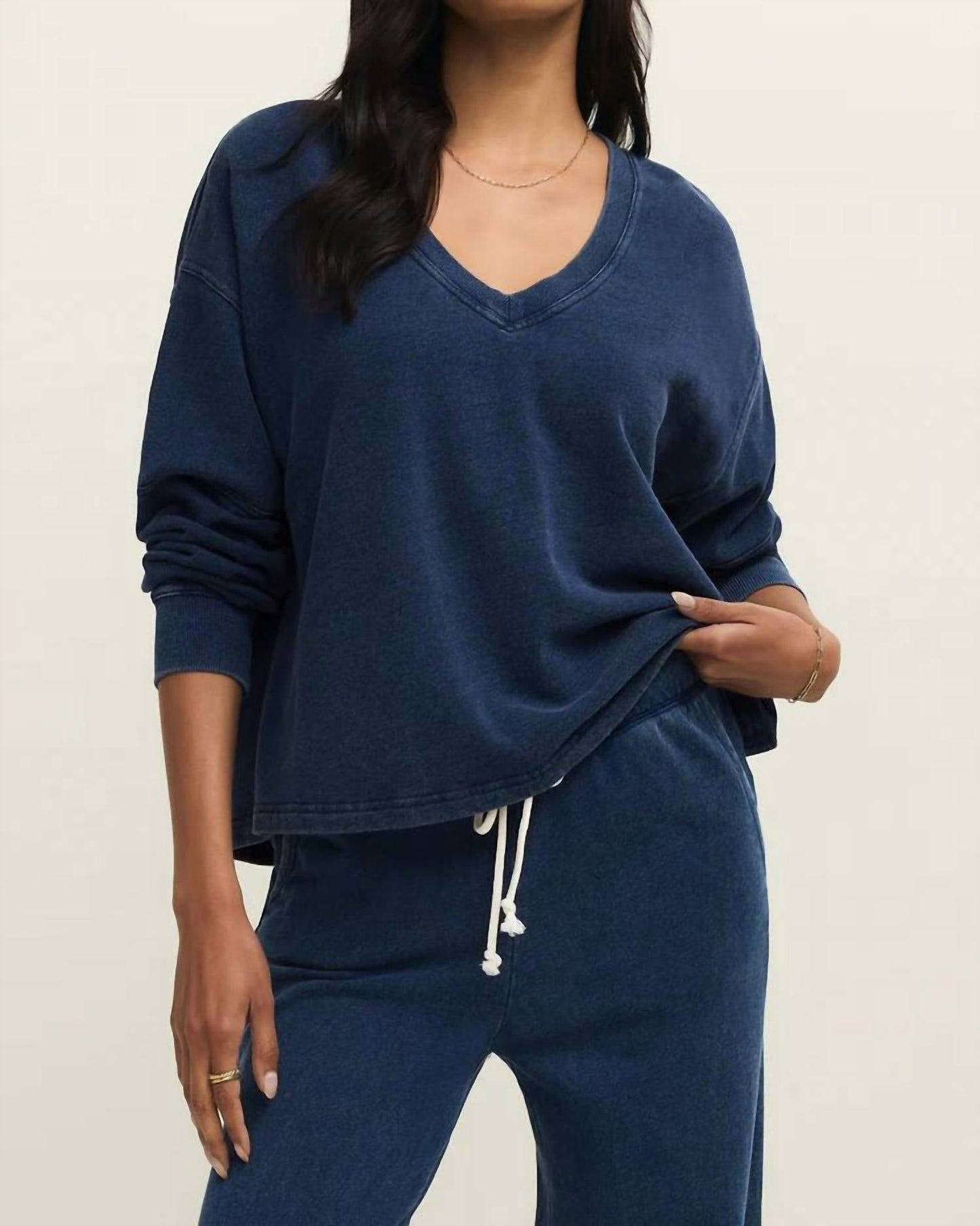 Z Supply - delphine knit denim sweatshirt