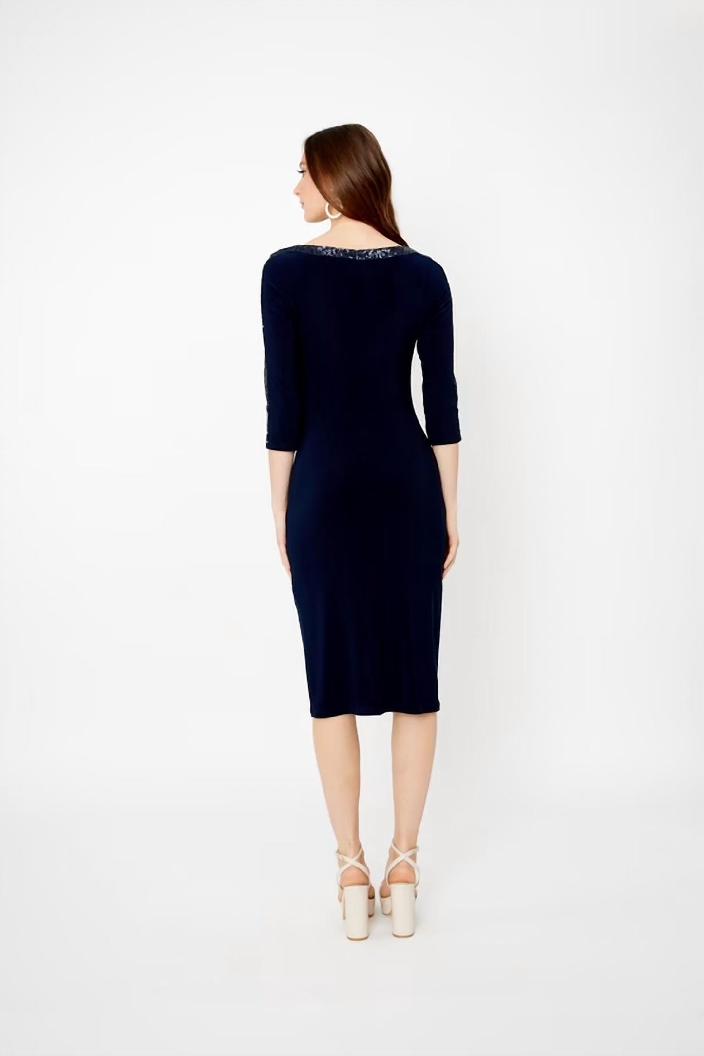Joseph Ribkoff - Sequined Sheath Midi Dress