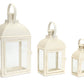 Modern ivory metal lantern (set of 3)